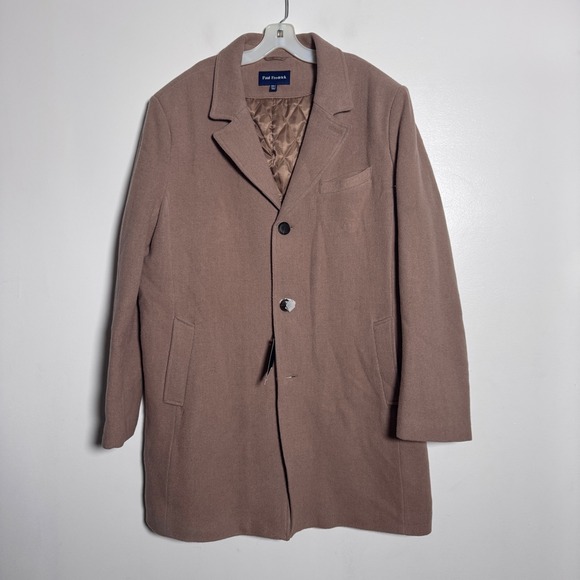 Paul Fredrick Camel Wool Blend Overcoat XXL Tall ZHN800C Men Outerwear